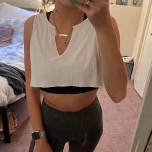 white cropped tank top